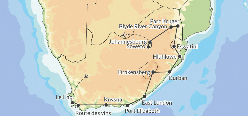 Circuit Grand Tour d'Afrique du Sud 2024 johannesbourg Afrique Du Sud