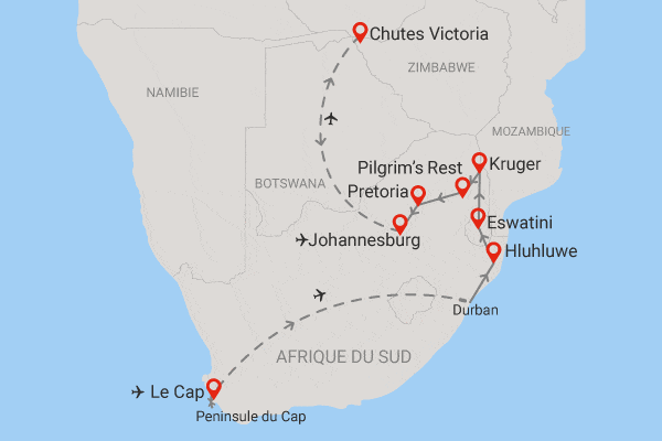 Circuit Paysages Sud Africains et extension aux Chutes Victoria le_cap Afrique Du Sud