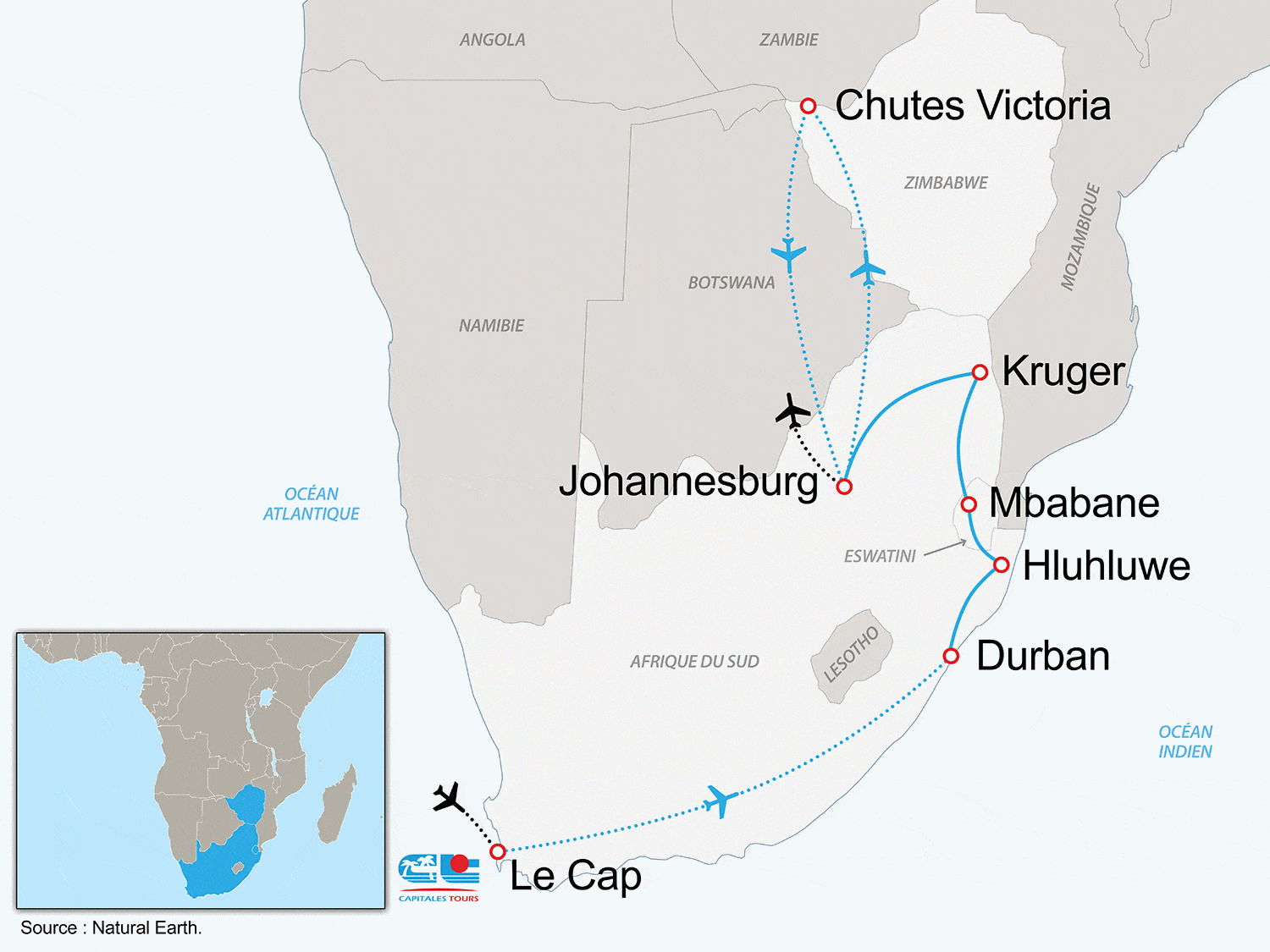 Circuit Sur la piste des Zoulous 3* avec extension Victoria Falls le_cap Afrique Du Sud