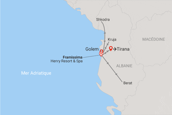 Circuit Albanie, entre culture et plage du Framissima Henry golem Albanie