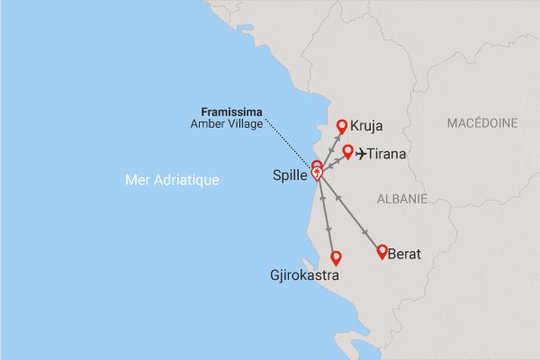 Circuit Couleurs d'Albanie, logement Framissima Amber Village spille Albanie