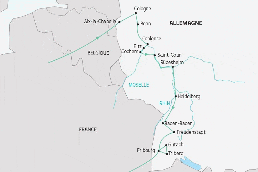 Circuit La Vallée du Rhin et la Forêt Noire cologne Allemagne