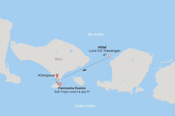 Combiné hôtels Bali & Gili Trawangan : Framissima Bali Tropic 5* et Lumi Gili Trawangan denpasar Bali