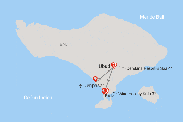 Combiné hôtels Cendana Resort and Spa et Wina Holiday Kuta denpasar Bali