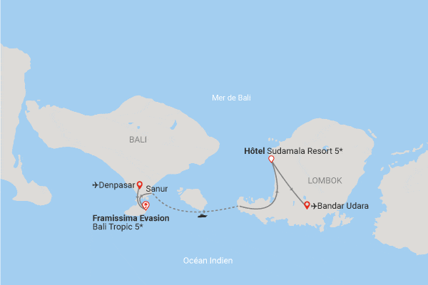 Combiné hôtels Duo des îles Bali & Lombok : Framissima Évasion Bali Tropic & Sudamala Lombok denpasar Bali