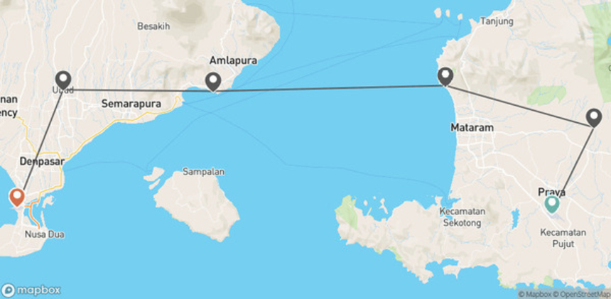 Circuit Sur la route des îles : Ubud, Candidasa et Lombok denpasar Bali
