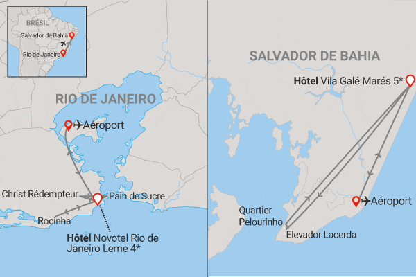 Combiné circuit et hôtel Rio au Novotel Rio Leme 4* et Salvador en 5* tout inclus rio Bresil