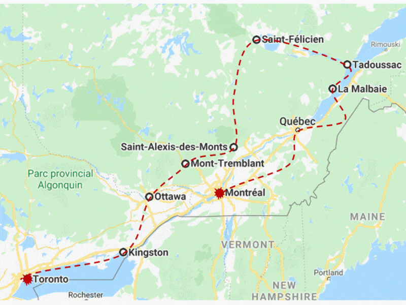 Autotour Québec et Ontario XL SUP montreal Canada