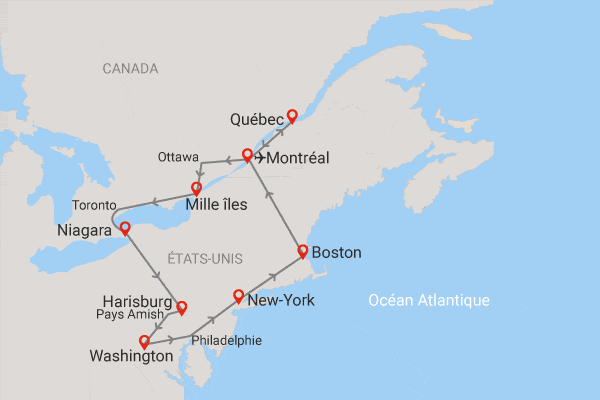 Circuit Couleurs du Canada et de l'Est américain + extension 2 nuits (Boston + Montréal) montreal Canada