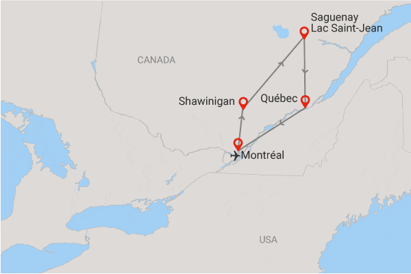 Circuit Évasion express au Québec montreal Canada
