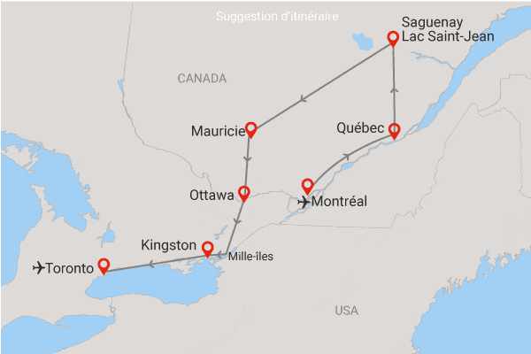 Autotour Balade en Liberté du Québec à l'Ontario montreal Canada