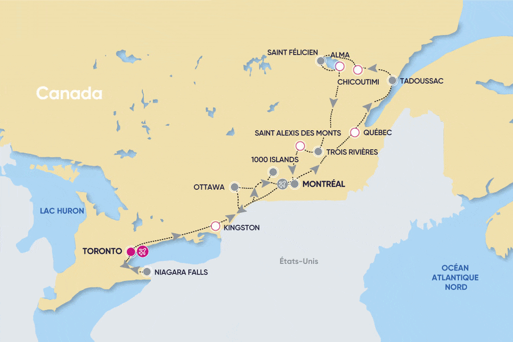 Circuit Balade au Canada de l'Est 2 & toronto Canada