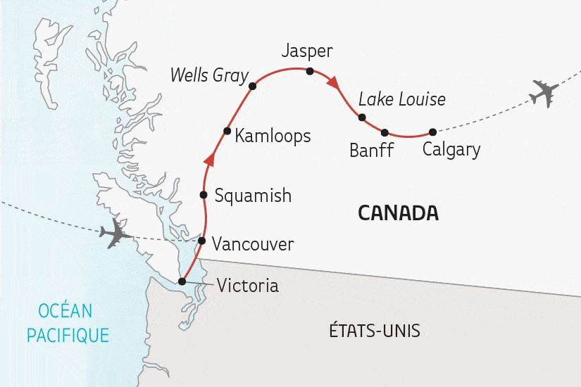 Circuit Le Grand Tour du Canada d'Est en Ouest toronto Canada