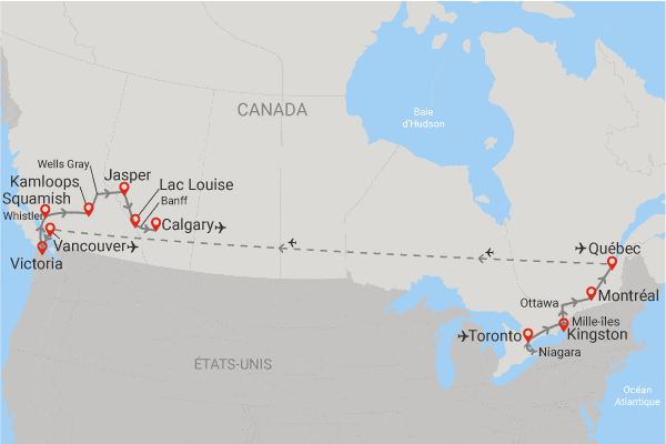 Circuit Magie des Grands Espaces d'Est en Ouest toronto Canada