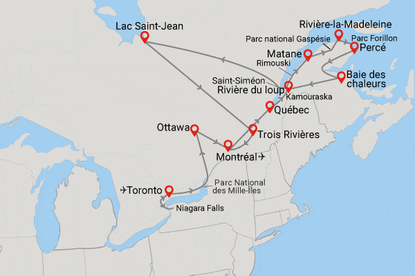 Circuit Québec et Gaspésie authentique toronto Canada