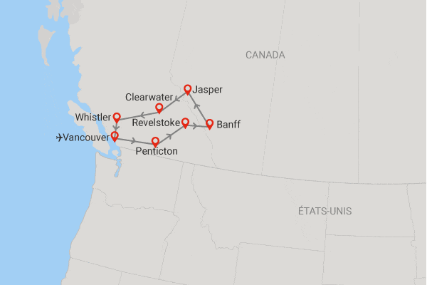 Autotour Rocheuses canadiennes vancouver Canada