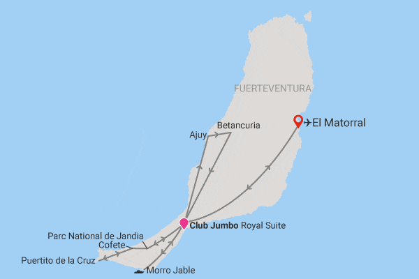 Circuit Fuerteventura entre océan et terres sauvages - logement au Jumbo Royal Suites fuerteventura Canaries