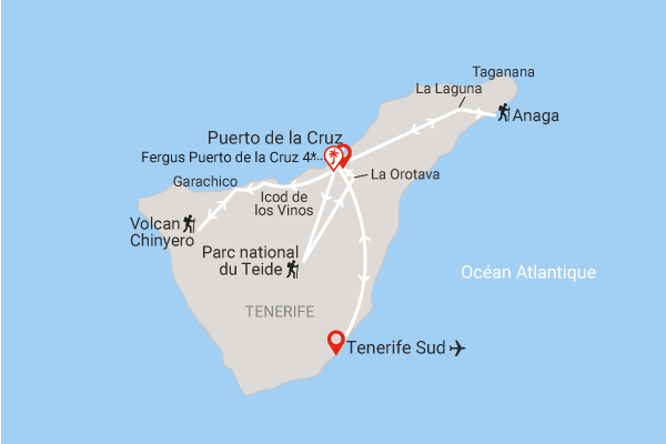 Circuit Randonnée entre volcan et forêts, logement au FERGUS Puerto de la Cruz tenerife Canaries