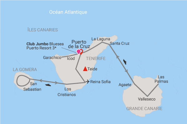 Circuit Trésors des Canaries, logement au Club Jumbo Bluesea Puerto Resort tenerife Canaries