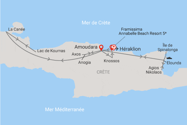 Circuit Au pays de Minos, logement au Framissima Annabelle Beach Resort heraklion Crète