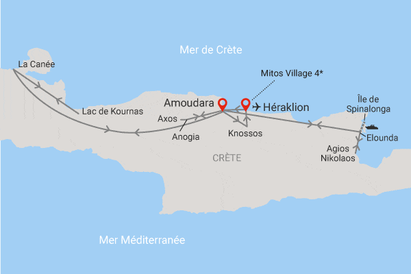 Circuit Au pays de Minos, logement au Mitos Village hersonissos Crète