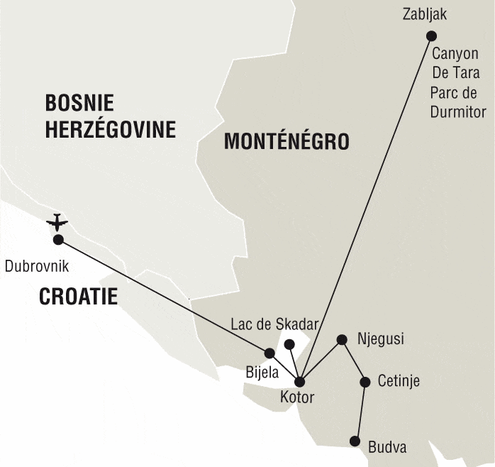 Circuit Au Coeur du Monténégro - Logement en hôtel 3* à Herceg Novi dubrovnik Croatie