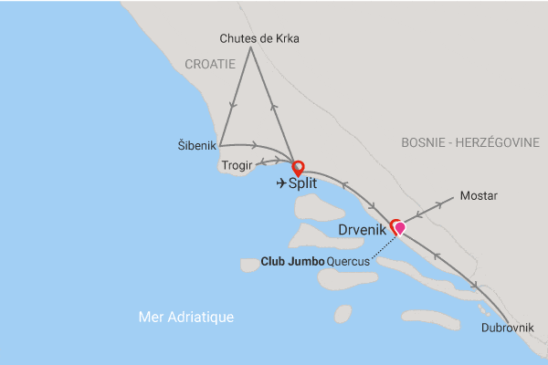 Circuit Découverte de la Croatie, logement Jumbo Quercus split Croatie