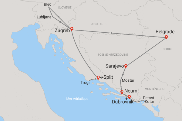 Circuit Patrimoine des Balkans split Croatie