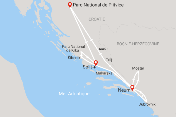 Circuit Trésors Dalmates split Croatie