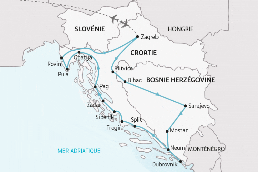 Circuit Splendeurs de Croatie et de Bosnie zagreb Croatie