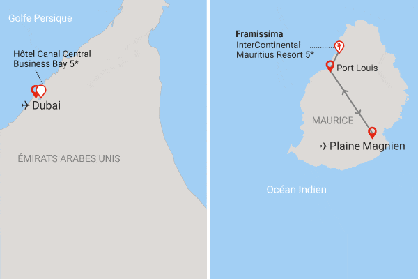Séjour 2 en 1 : Dubaï et Maurice, Canal Central Business Bay 5* et Framissima Premium InterContinental Mauritius Resort dubai Dubai et les Emirats