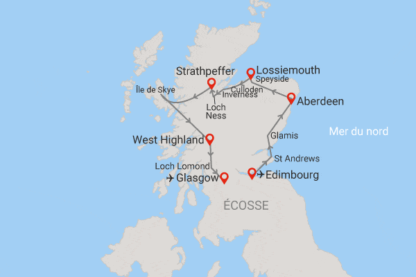 Circuit L'âme écossaise entre châteaux et lochs edimbourg Ecosse