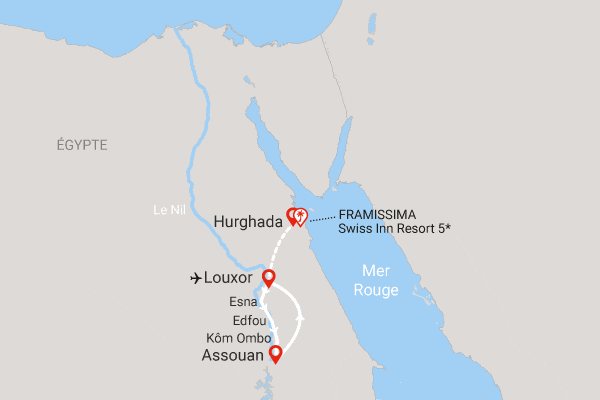 Combiné croisière et hôtel Framissima Gloire des Pharaons à bord du Framissima Caprice (10 visites) et extension Framissima Swiss louxor Egypte