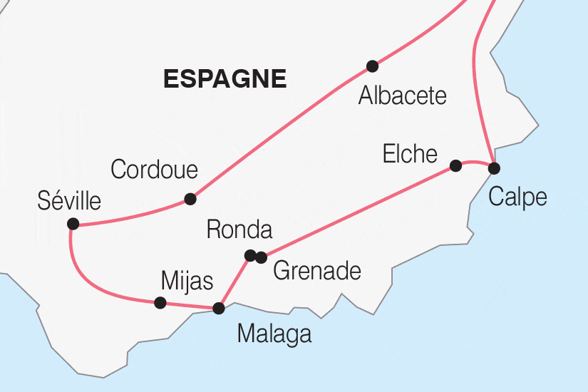 Circuit L'Andalousie - Départ Sud calpe Espagne