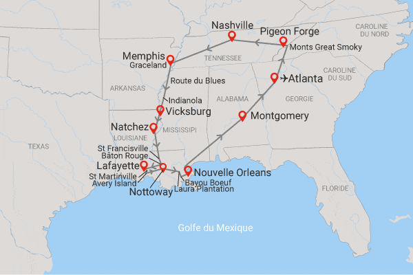 Circuit Entre histoire et musiques du Vieux Sud (en petit groupe) atlanta Etats-Unis