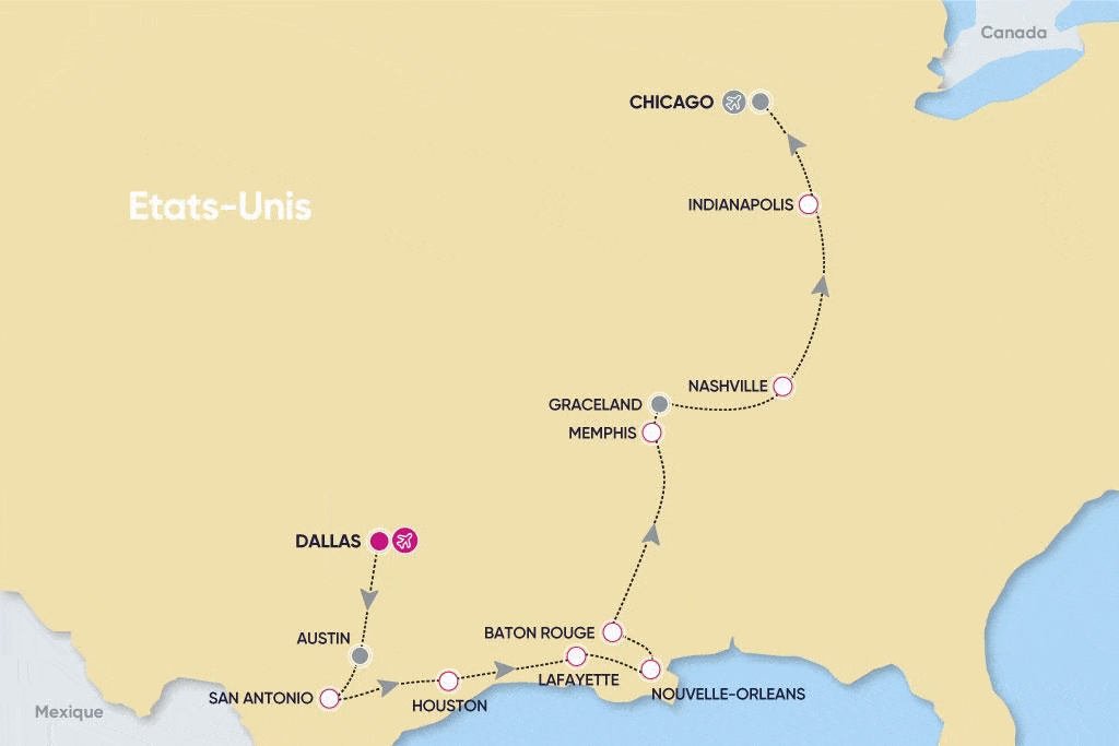 Circuit The American Way : de Dallas à Chicago 14 jours - 12 nuits dallas Etats-Unis