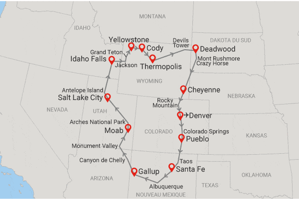 Circuit Tour des Rocheuses du Nord au Sud (petit groupe) denver Etats-Unis