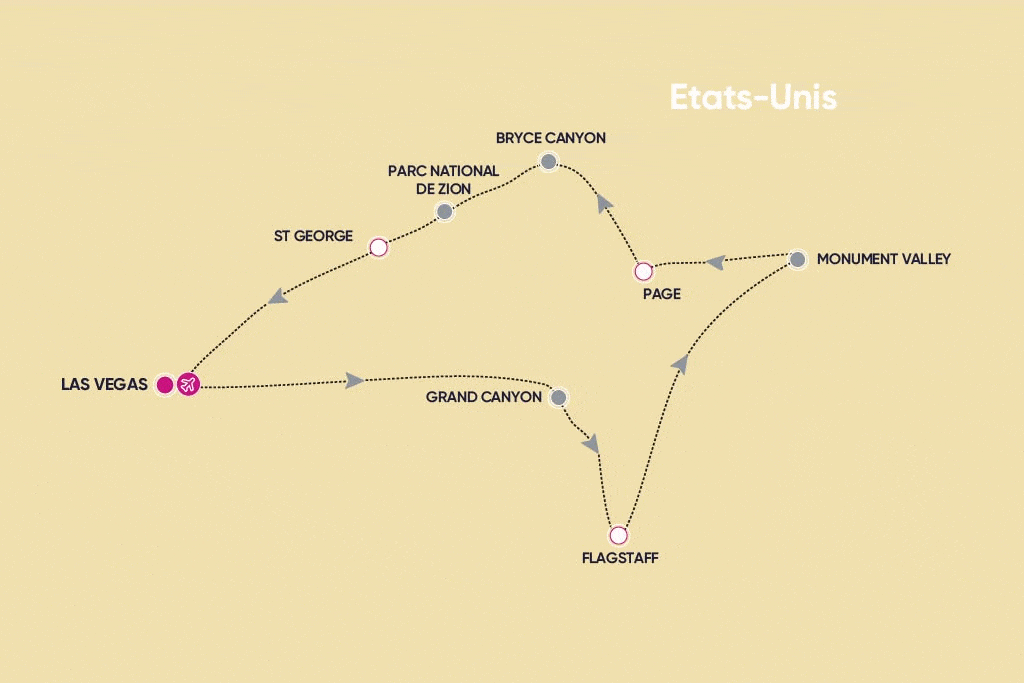 Autotour A la découverte des parcs de l'ouest las_vegas Etats-Unis