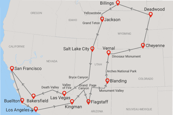 Circuit A l'Assaut du Grand Ouest Sauvage et extension Los Angeles los_angeles Etats-Unis