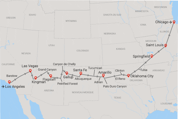 Circuit Centenaire de la Route 66 los_angeles Etats-Unis