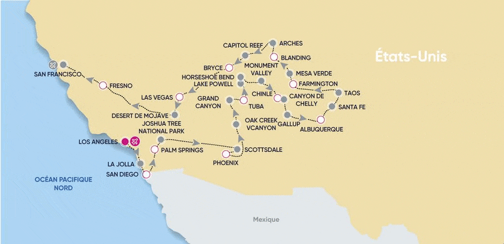 Circuit Grand Tour du Sud-Ouest Américain 2 & los_angeles Etats-Unis