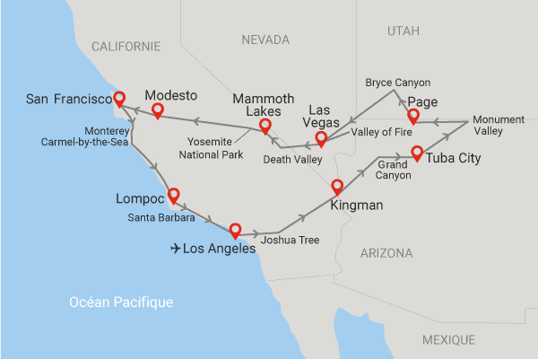 Circuit Grands sites de l'ouest américain et côte pacifique los_angeles Etats-Unis