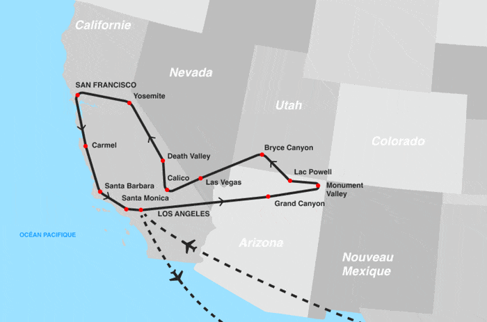 Circuit Ouest splendide los_angeles Etats-Unis