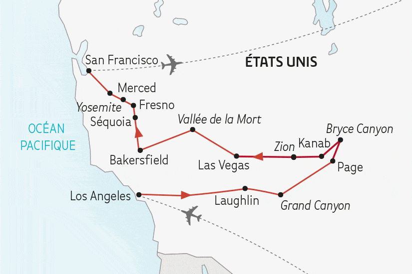 Circuit Panoramas de l'Ouest Américain los_angeles Etats-Unis