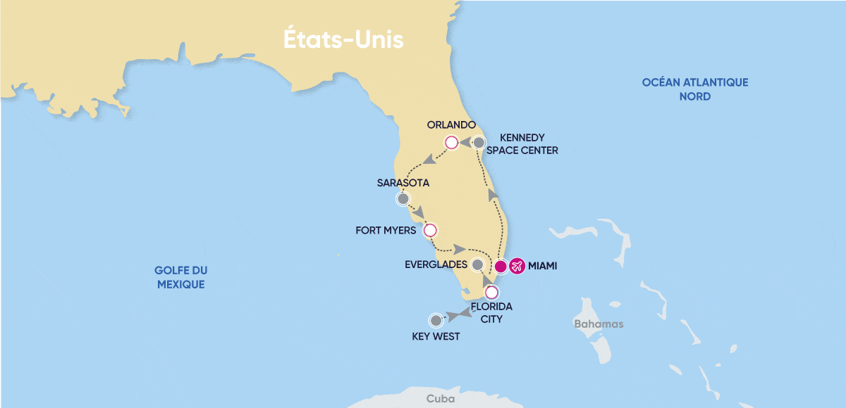 Circuit Best of florida de Miami aux Keys miami Etats-Unis