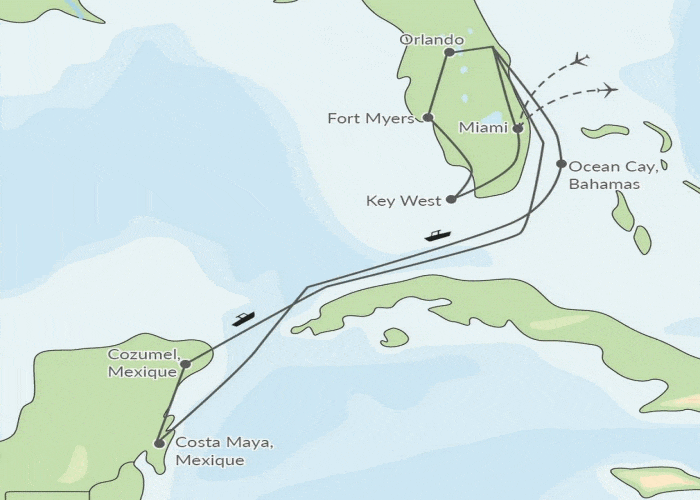 Circuit Floride & Croisière MSC Seashore + extension Miami - Bahamas / Mexique miami Etats-Unis