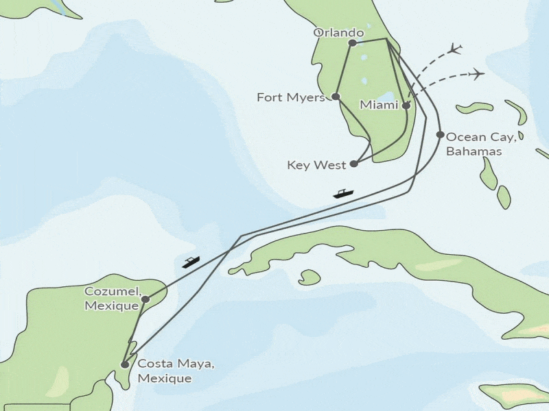 Circuit Floride & Croisière MSC Seashore - Bahamas / Mexique miami Etats-Unis