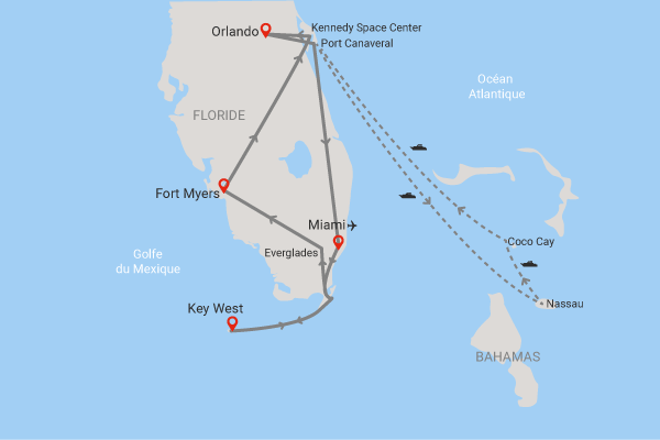 Circuit Découverte de la Floride et des Bahamas miami Etats-Unis