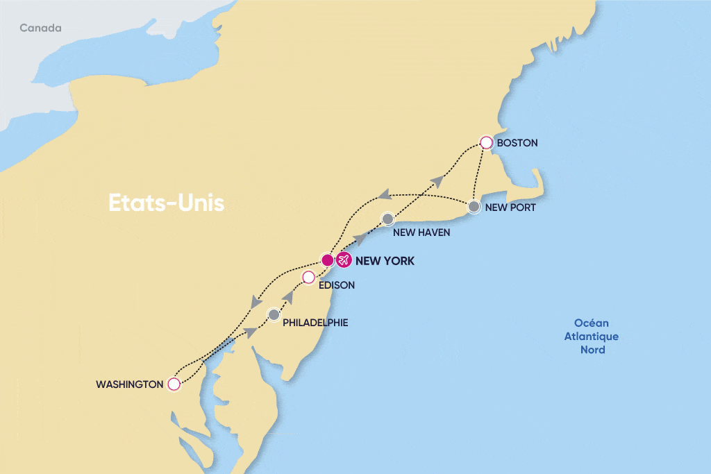 Circuit Capitales de l'Est Etats-Unis new_york Etats-Unis