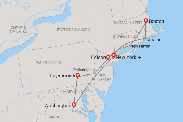 Circuit Panorama des Capitales de l'Est Américain new_york Etats-Unis